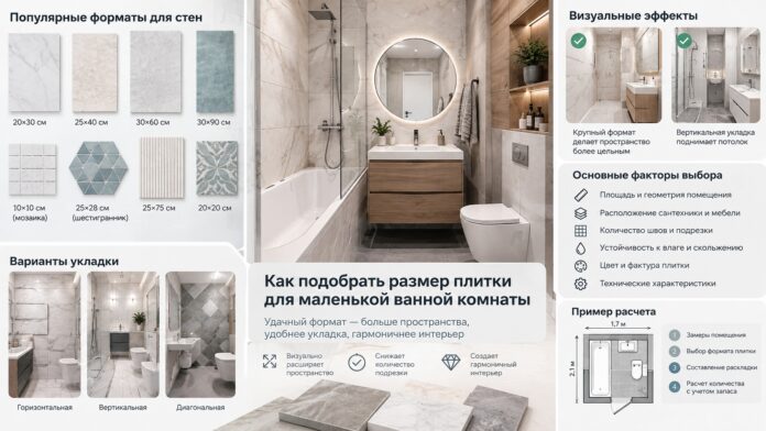 Как подобрать размер плитки для маленькой ванной комнаты: советы и практические решения