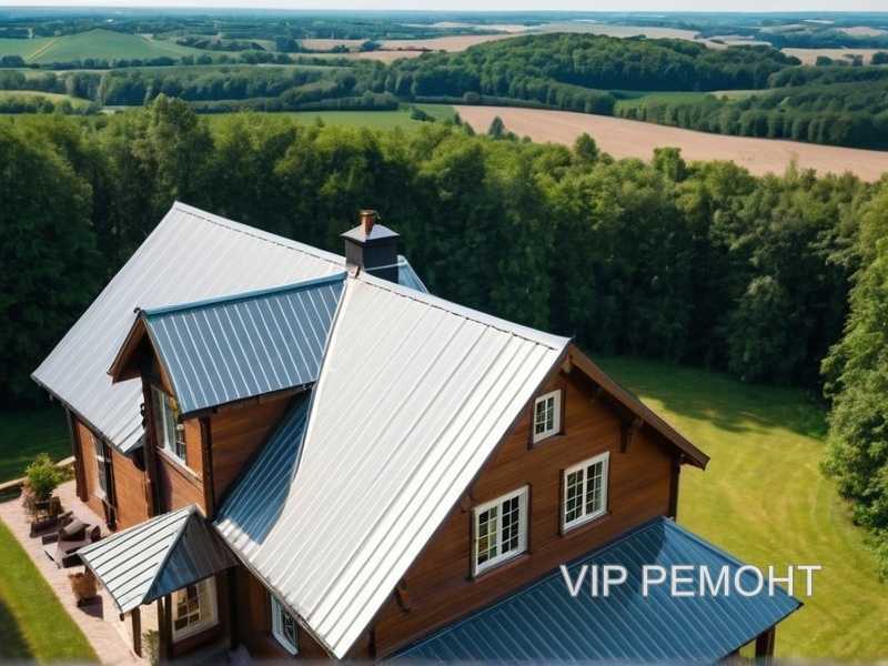 2. Установка общего желоба для двух скатов