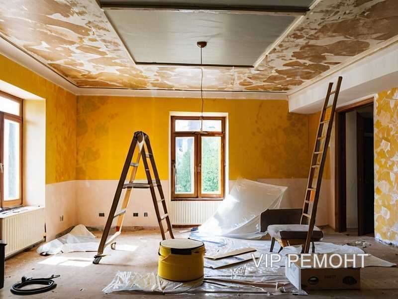 Ремонт потолка с использованием гипсокартона